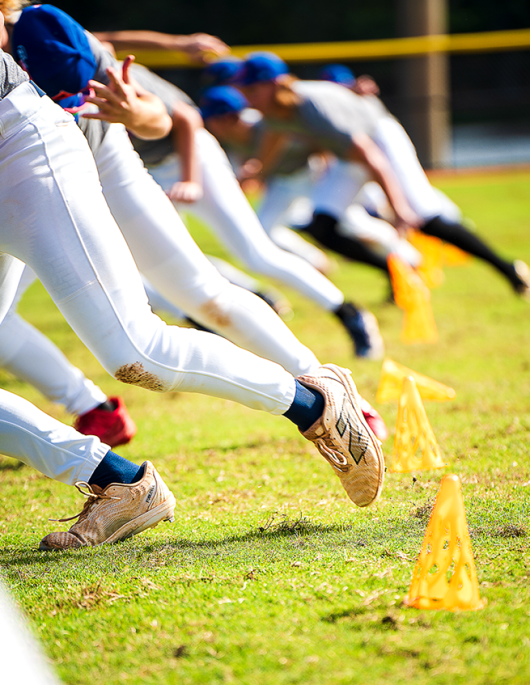 baseball players doing sprints